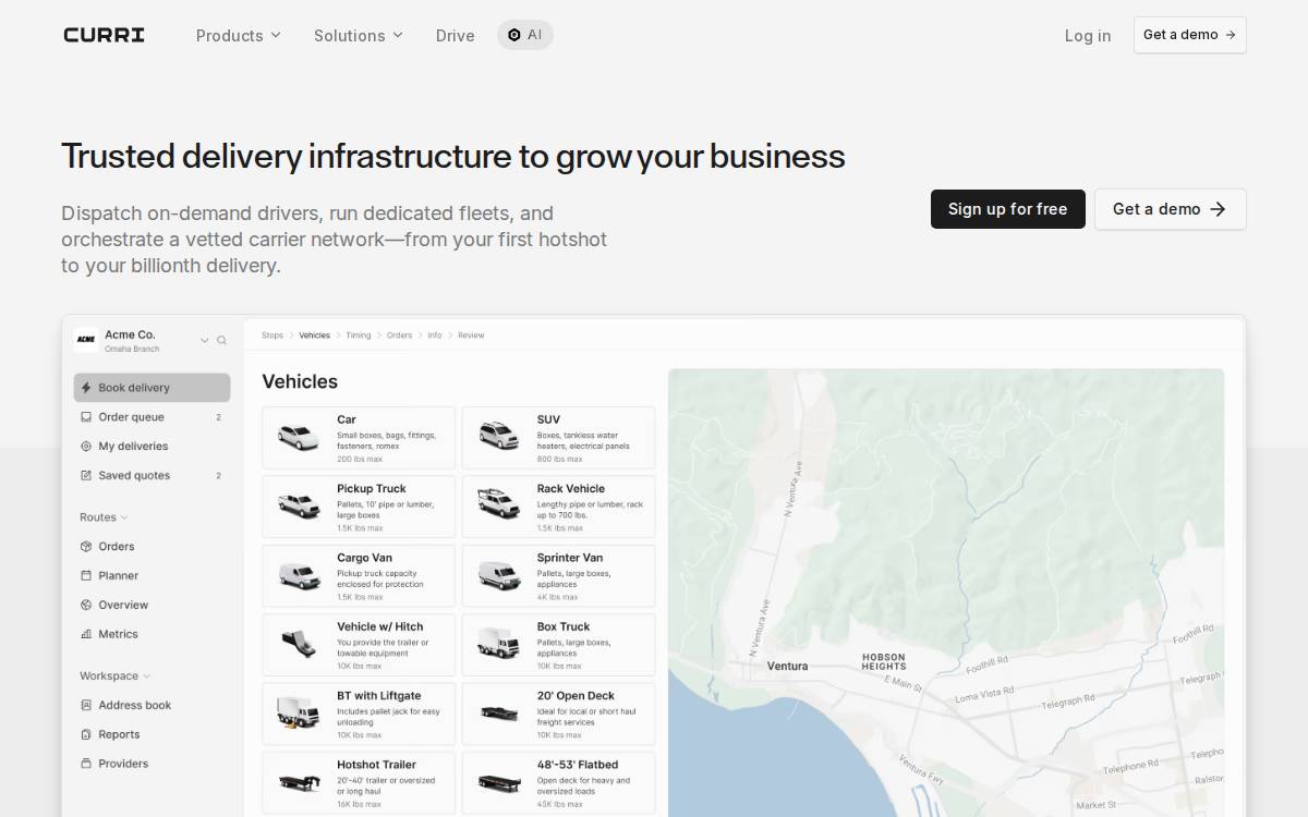 Curri website preview