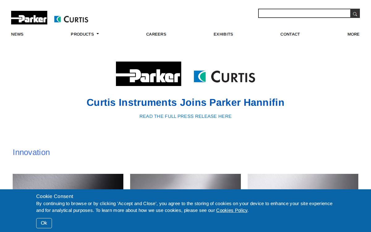 Curtis Instruments website preview