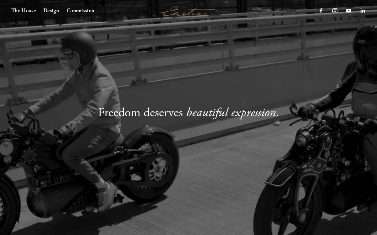Curtissmotorcycles website preview
