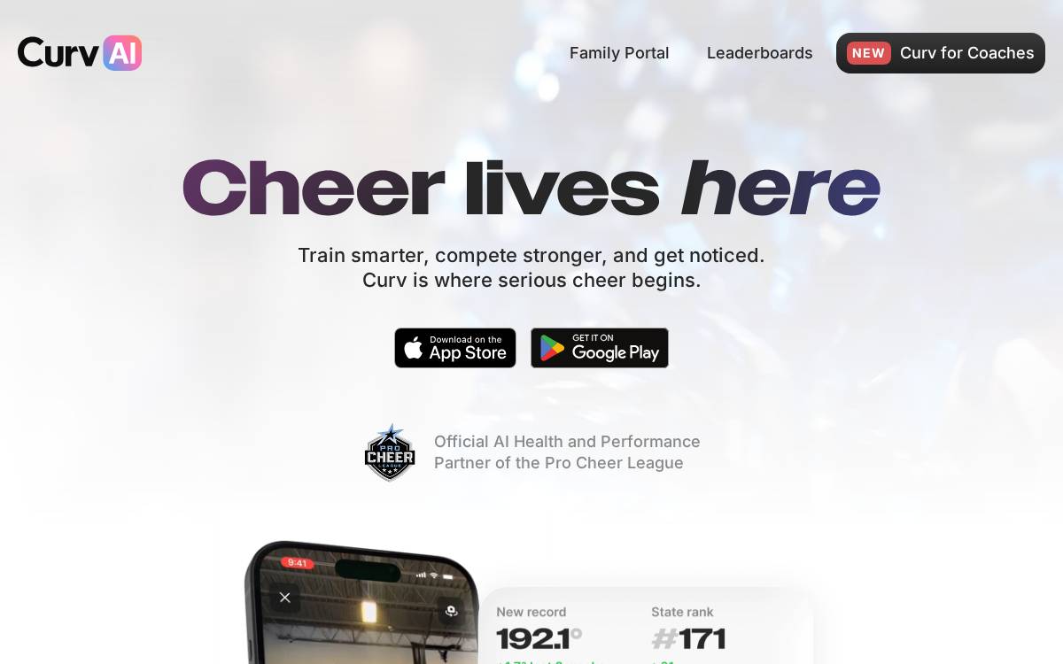 CurvAI website preview