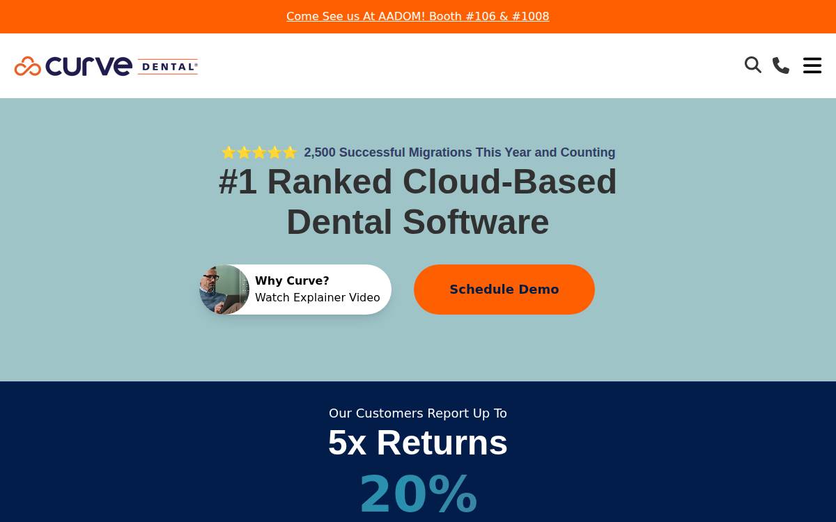 Curve Dental website preview