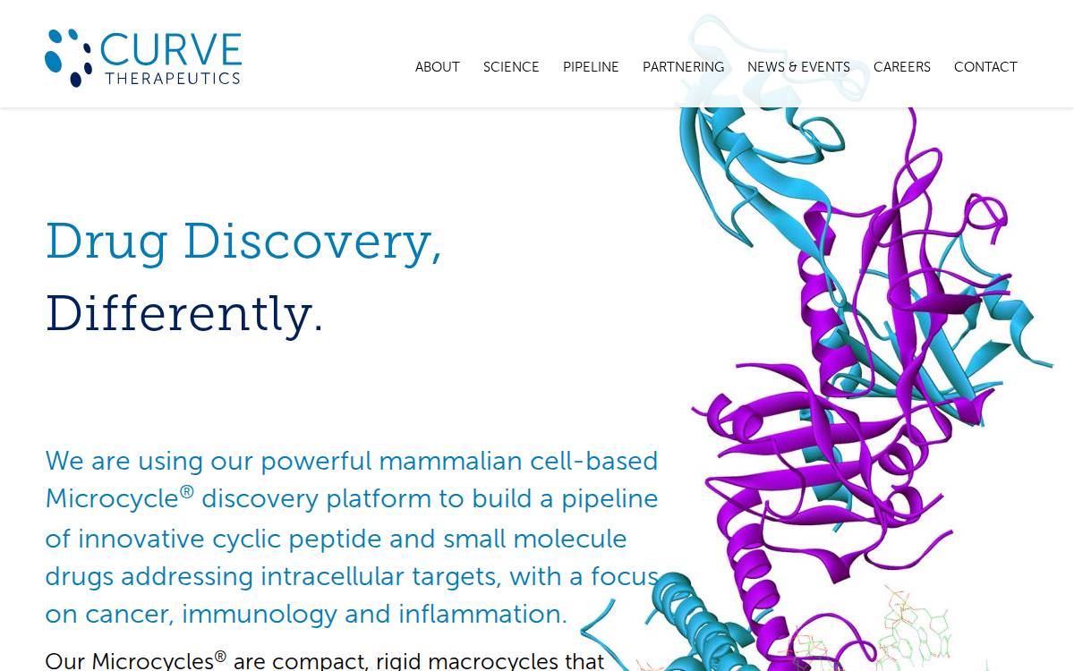 Curve Therapeutics website preview