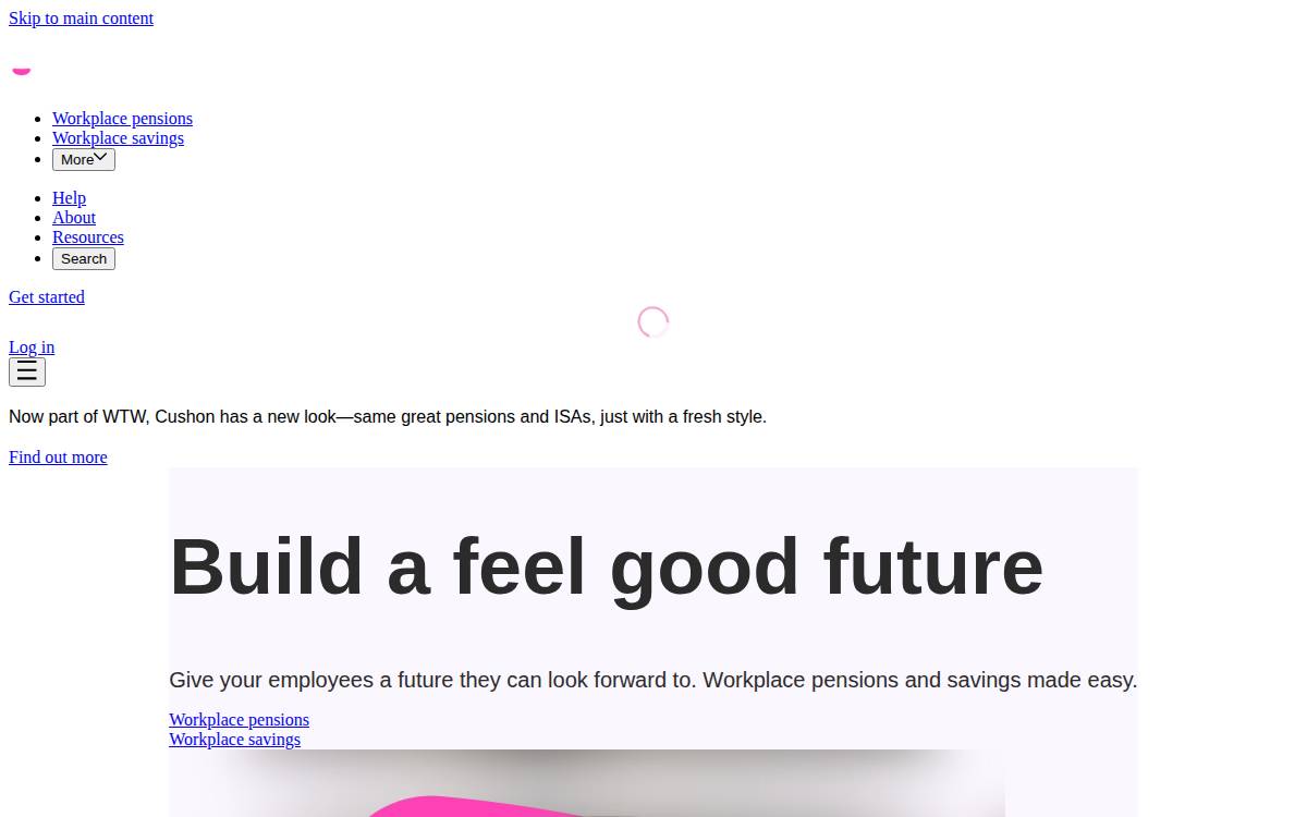 Cushon website preview