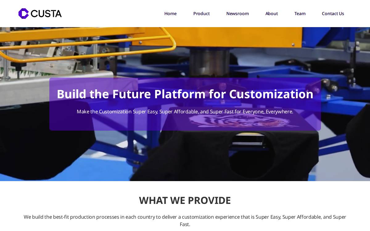 CUSTA website preview