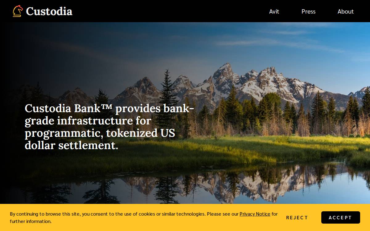Custodia Bank website preview