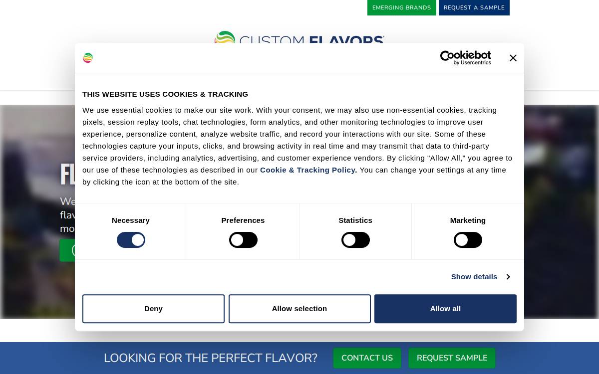 Custom Flavors website preview
