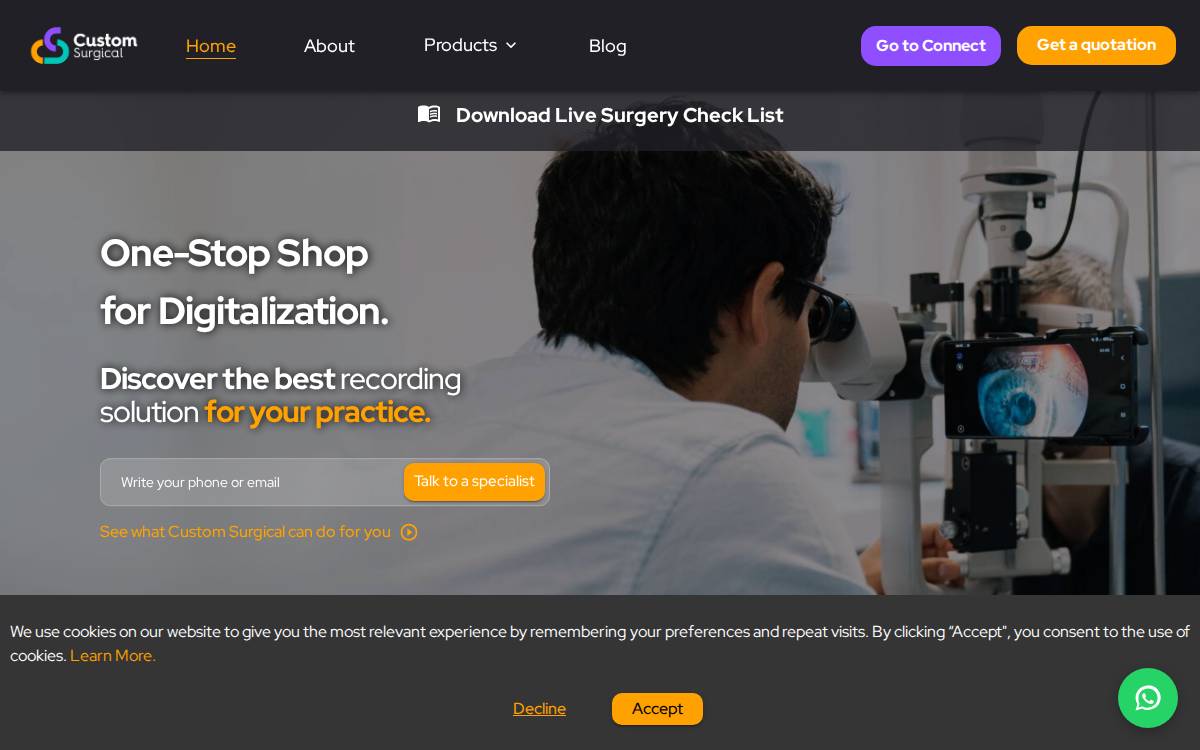 Custom Surgical website preview