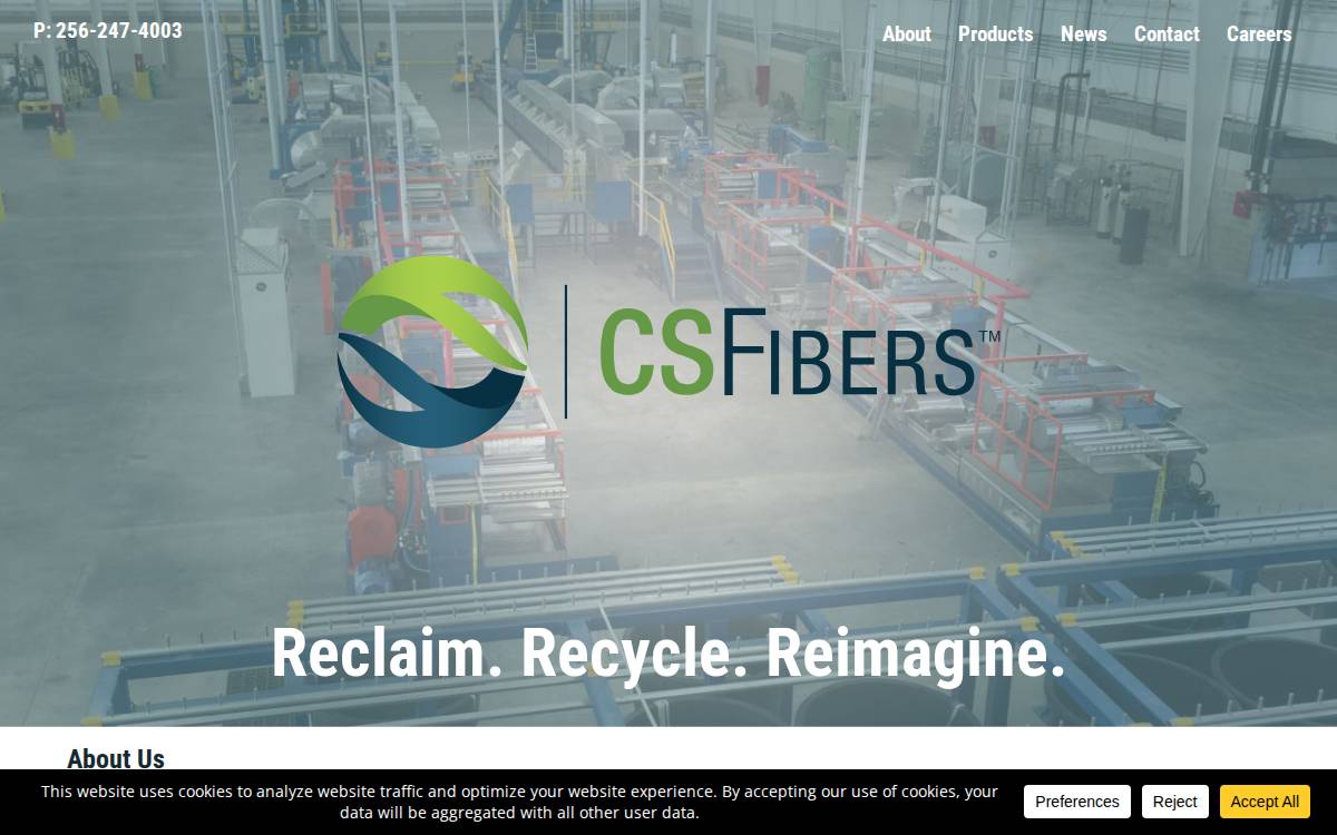 Custom Synthetic Fibers website preview