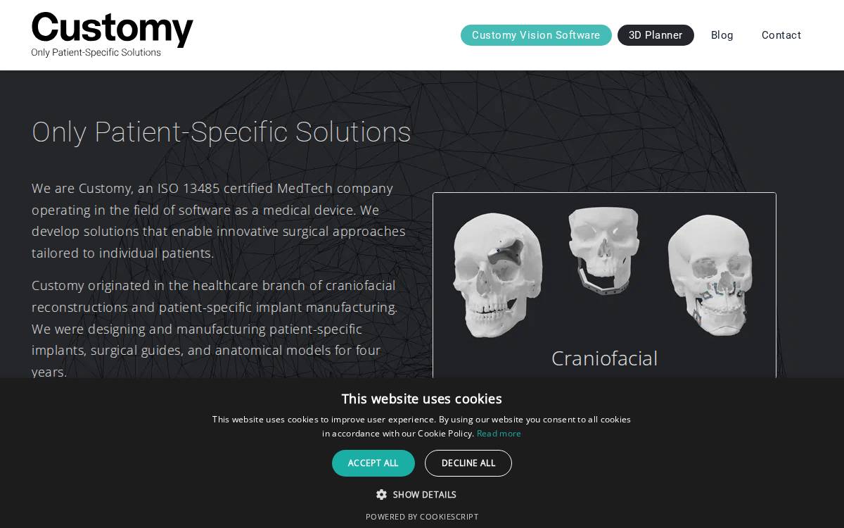 Customy website preview