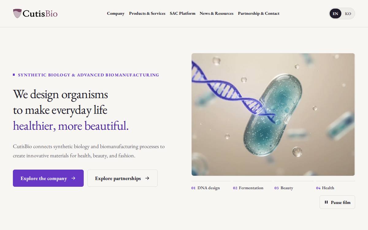 Cutisbio website preview