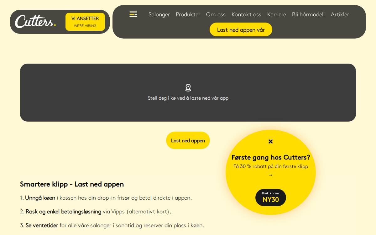 Cutters website preview
