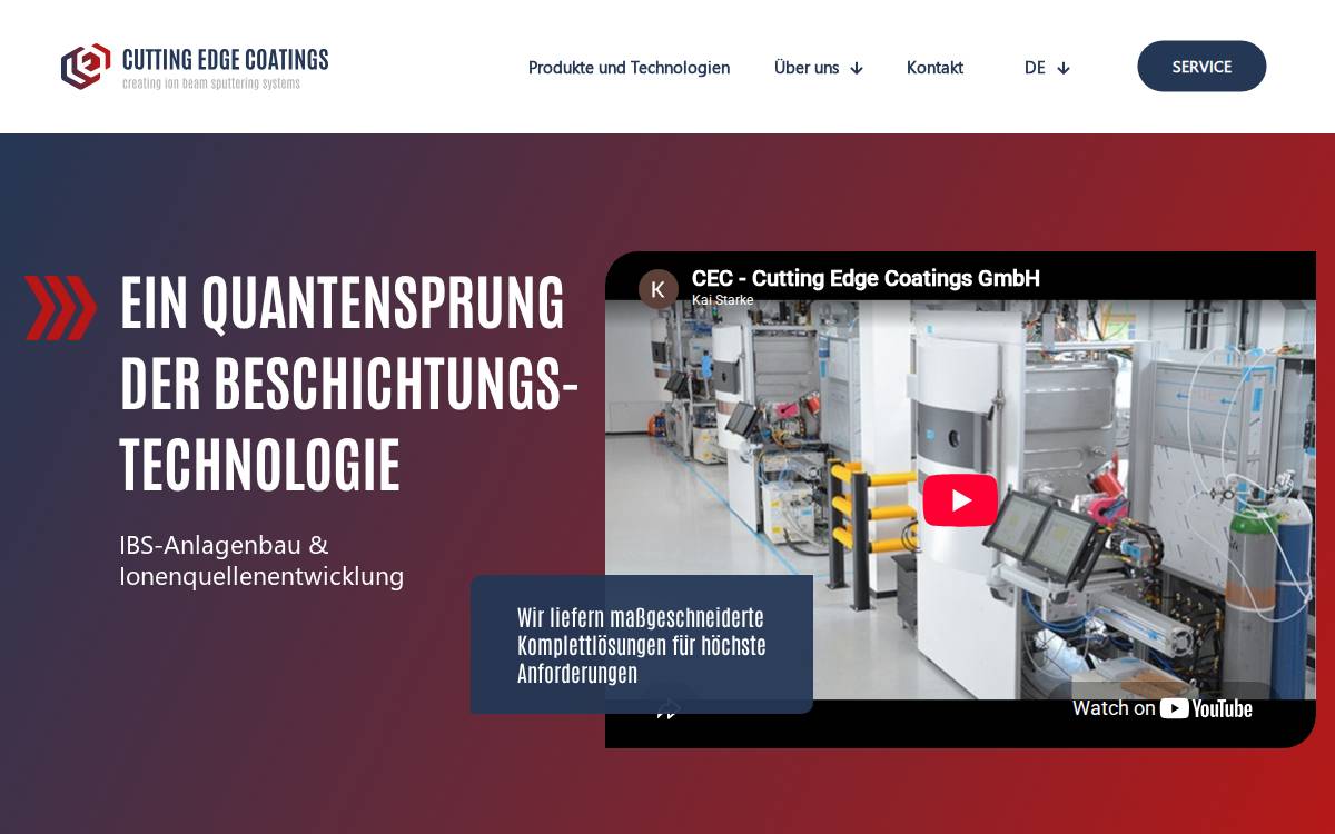 Cutting Edge Coatings website preview