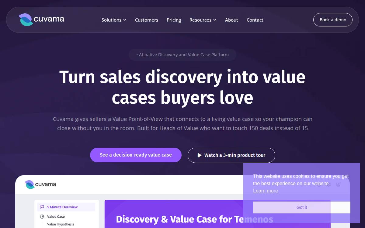 Cuvama Sales London website preview