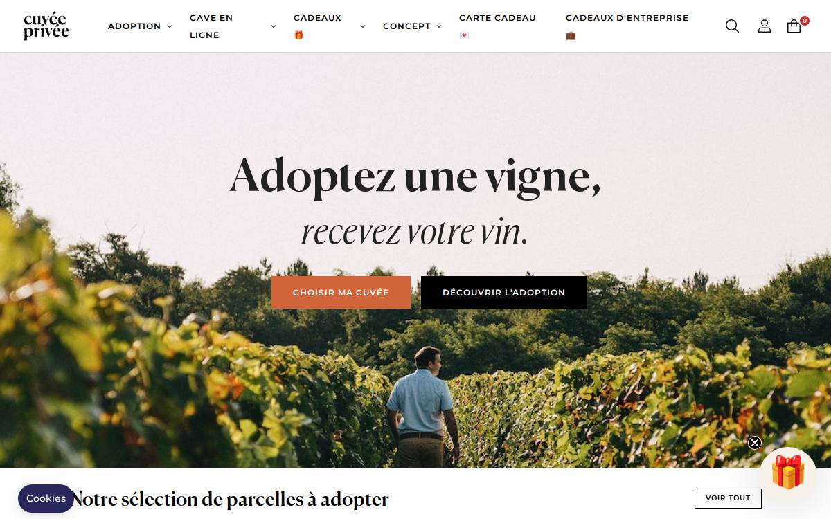 Cuvée Privée website preview