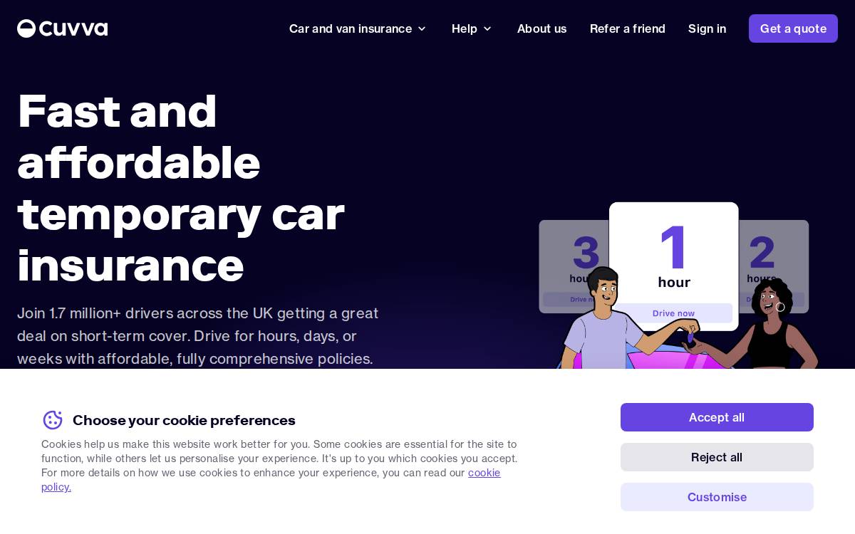 Cuvva website preview