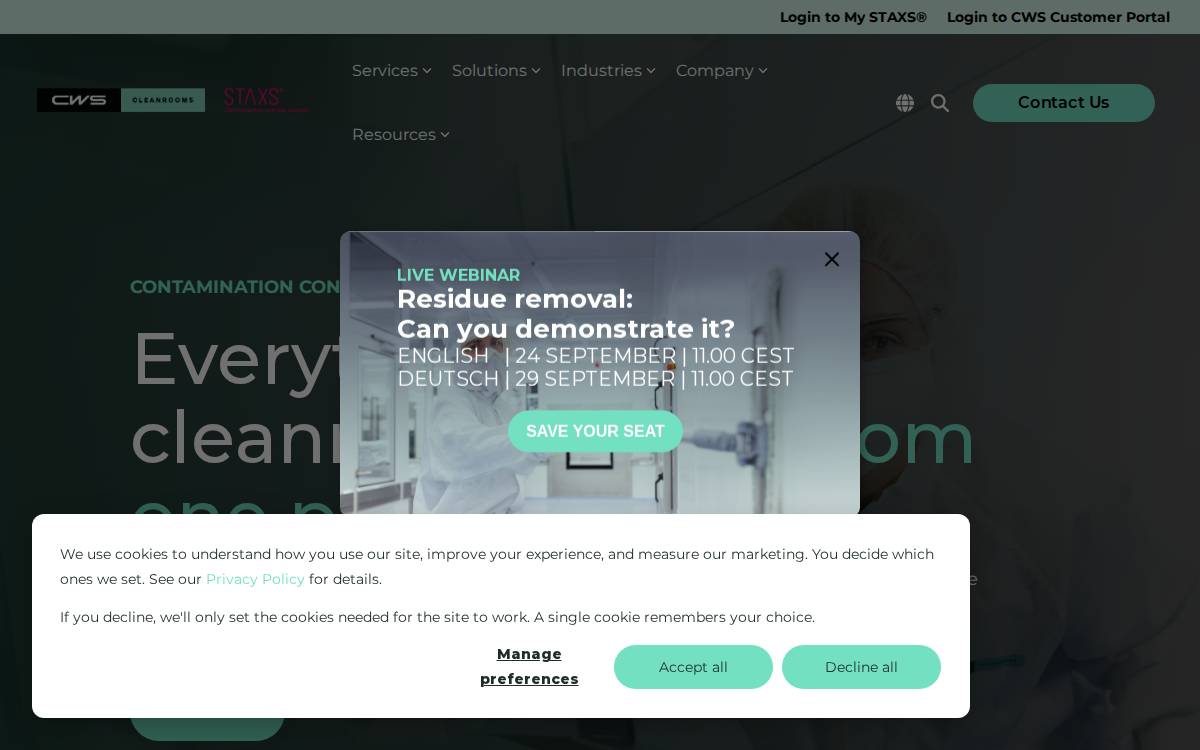 CWS Cleanrooms website preview