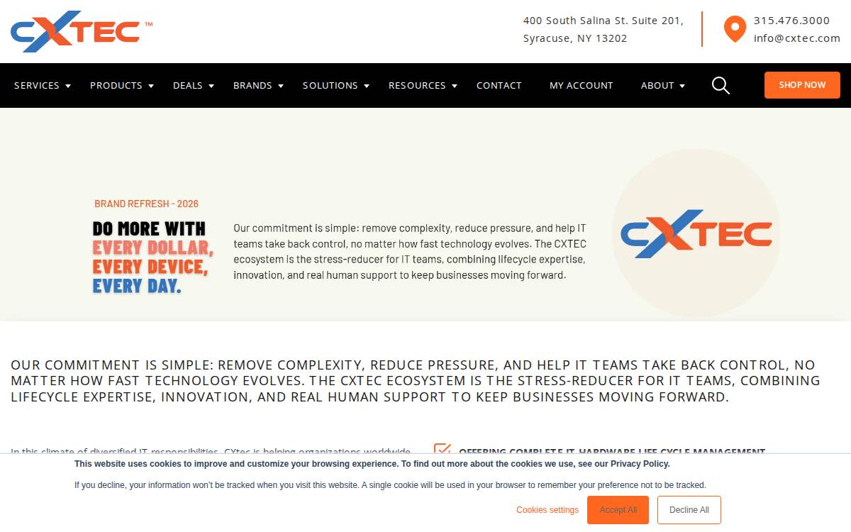Cxtec website preview