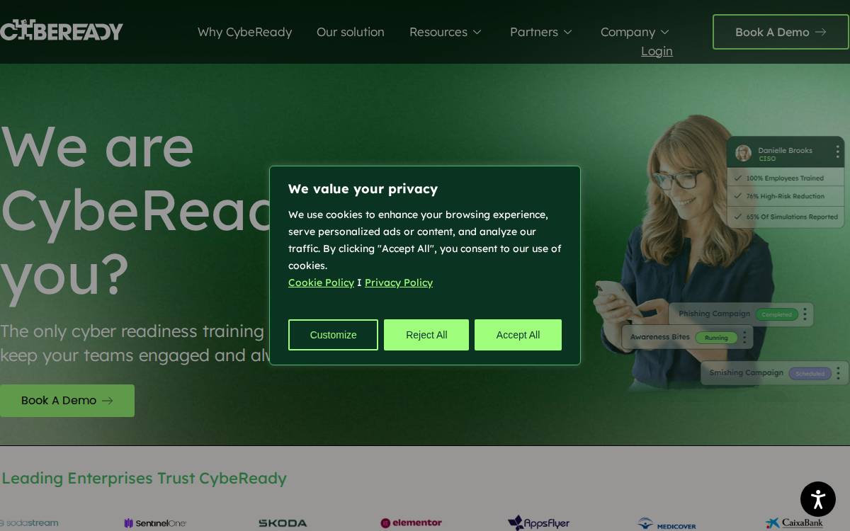Cybeready website preview