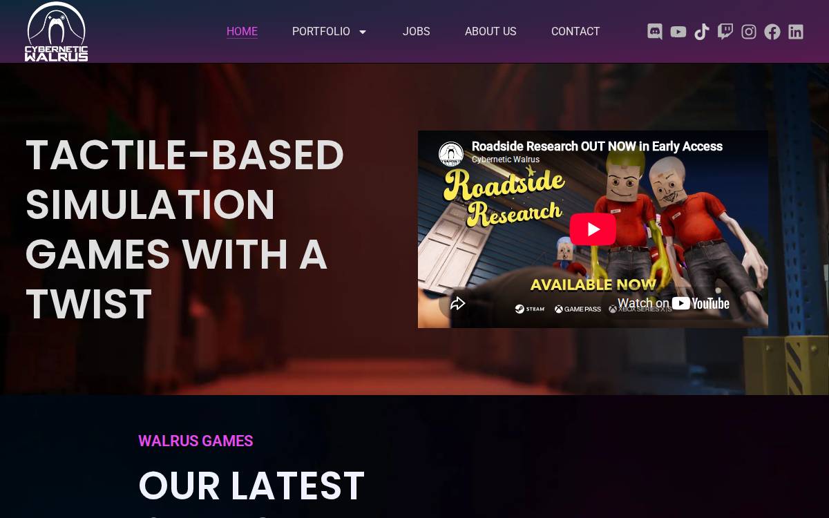 Cybernetic Walrus website preview