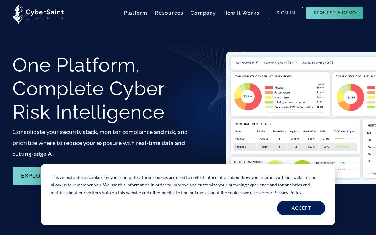 Cybersaint website preview
