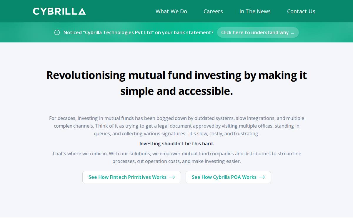 Cybrilla website preview