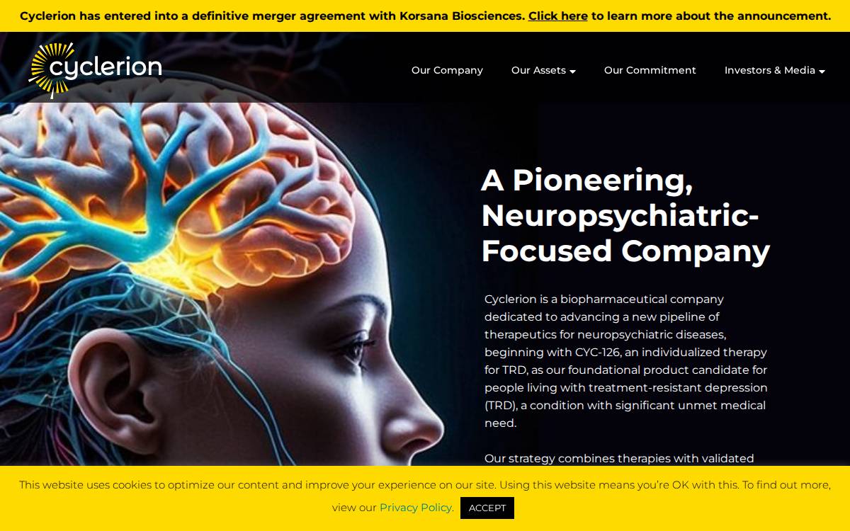 Cyclerion Therapeutics website preview