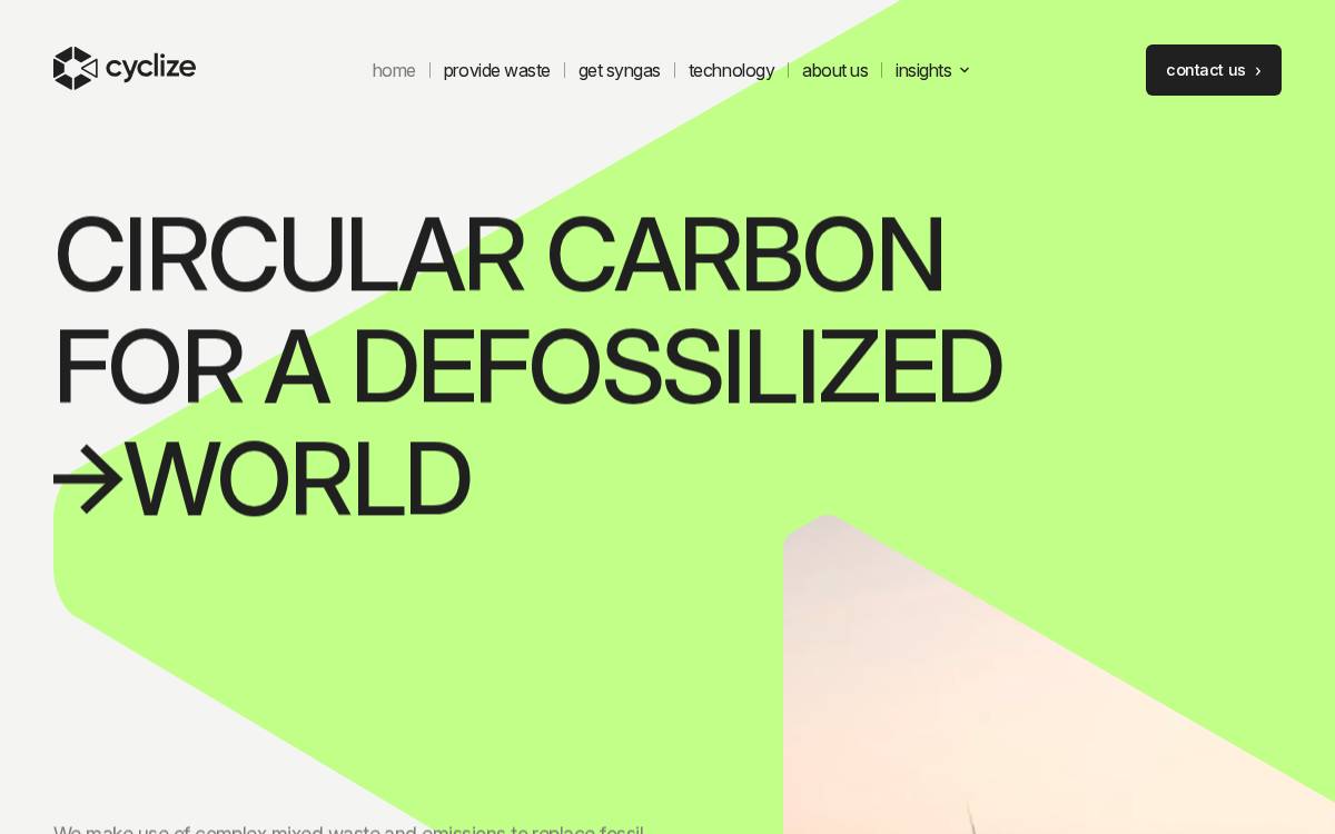 Cyclize website preview
