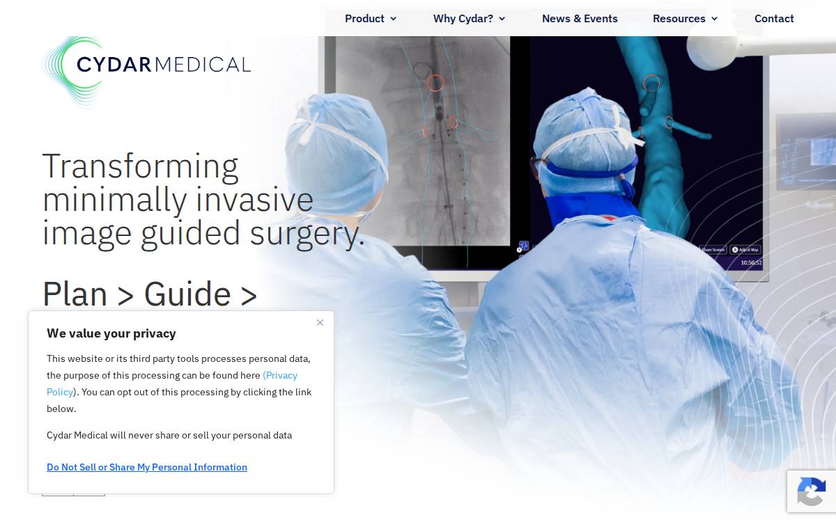 Cydar Medical website preview