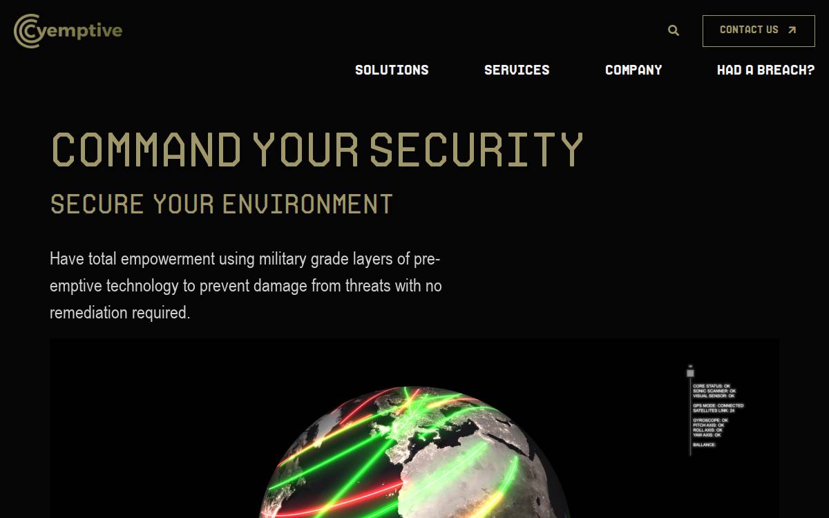 Cyemptive Technologies website preview