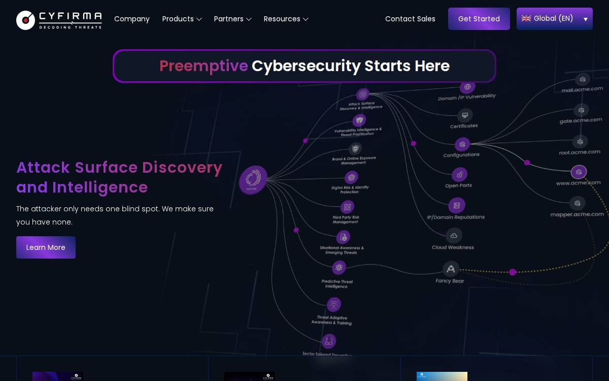 Cyfirma website preview