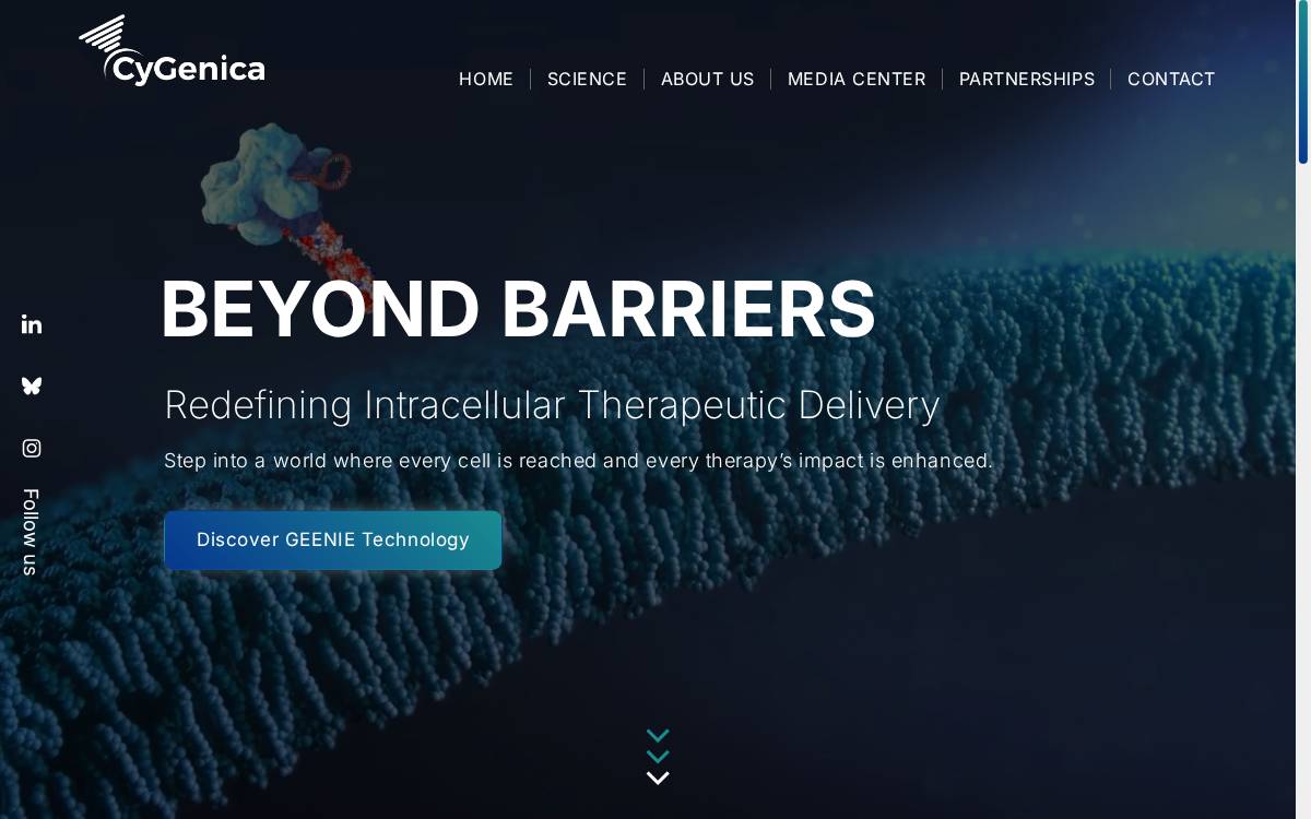 Cygenica website preview