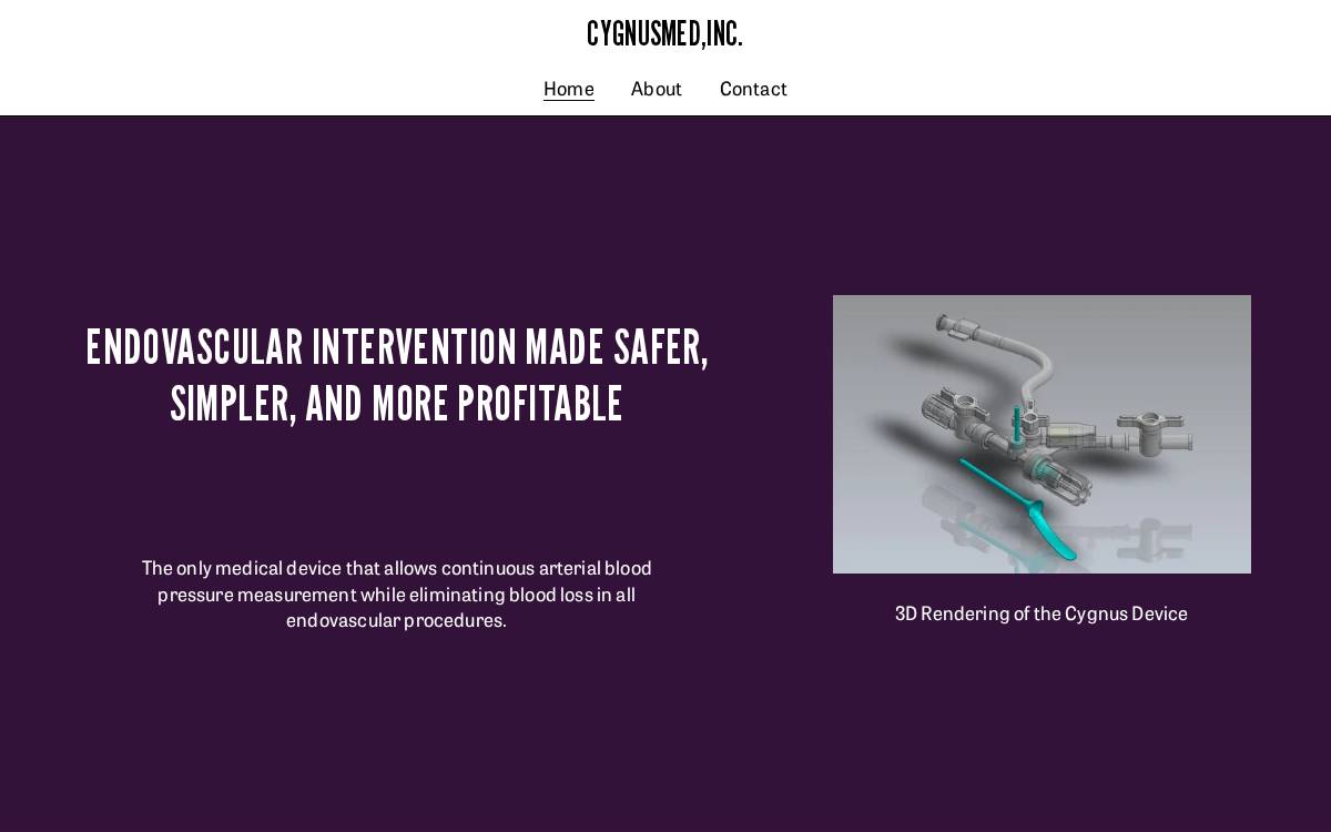 CygnusMed, Inc. website preview