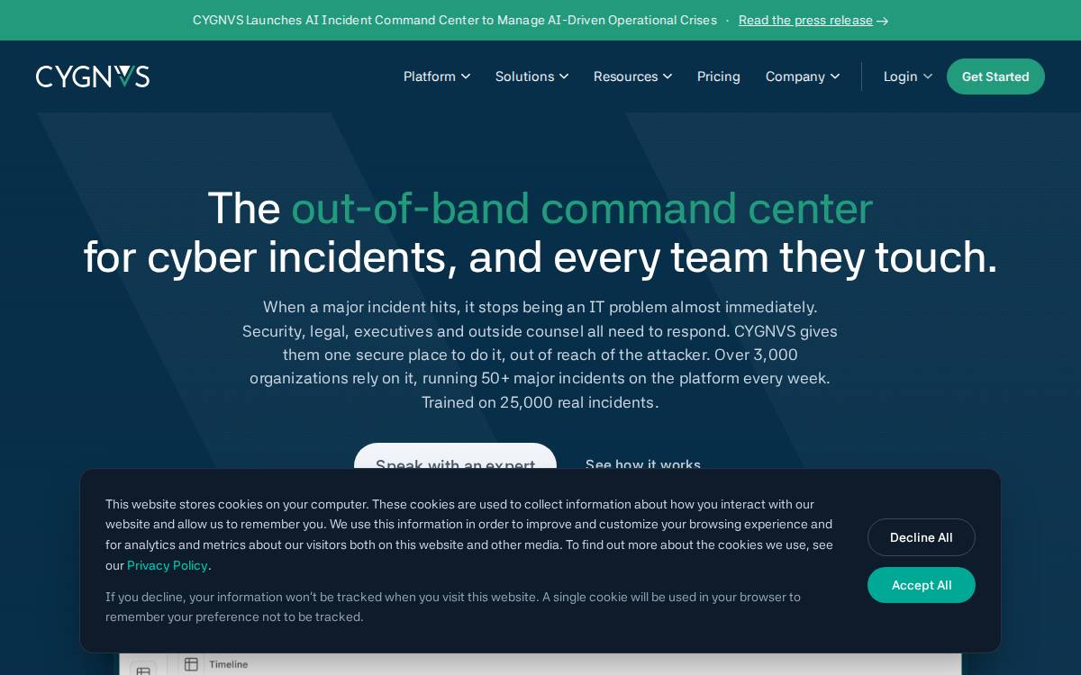 CYGNVS website preview