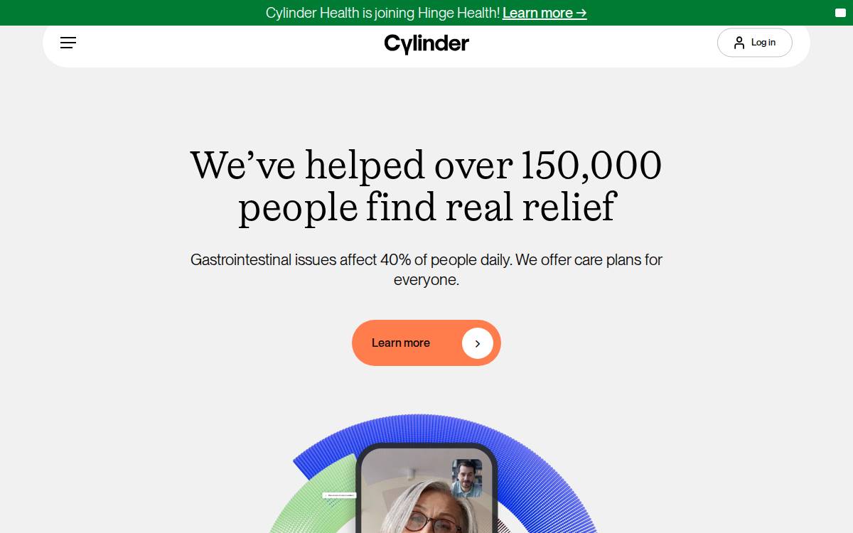 Cylinder Health website preview