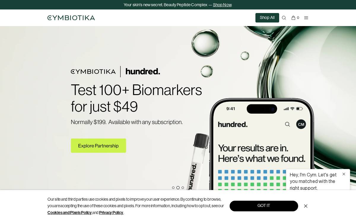 Cymbiotika website preview