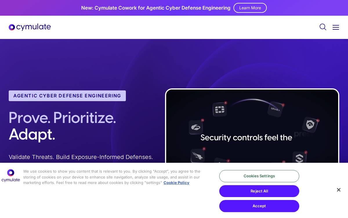 Cymulate website preview