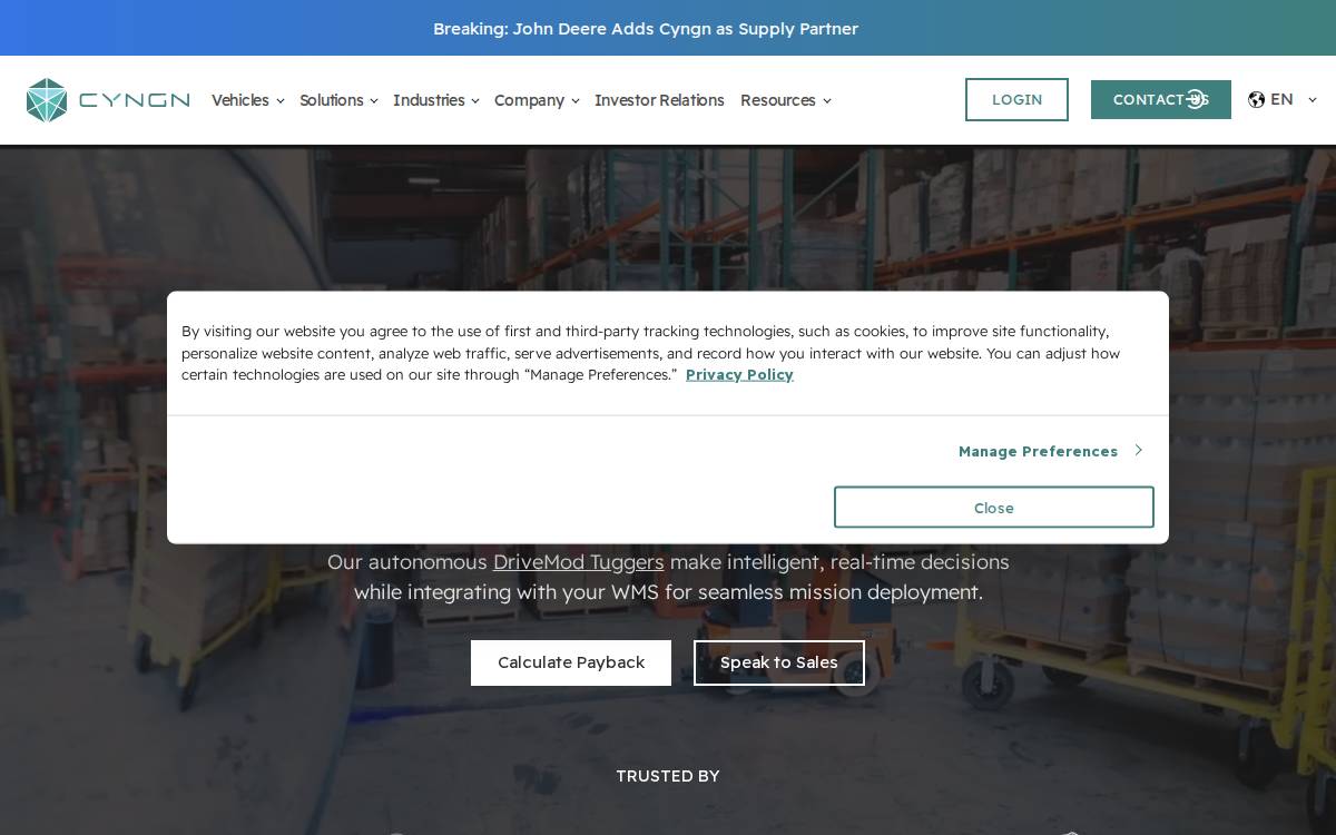 Cyngn website preview