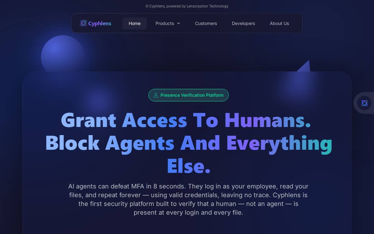 Cyphlens website preview