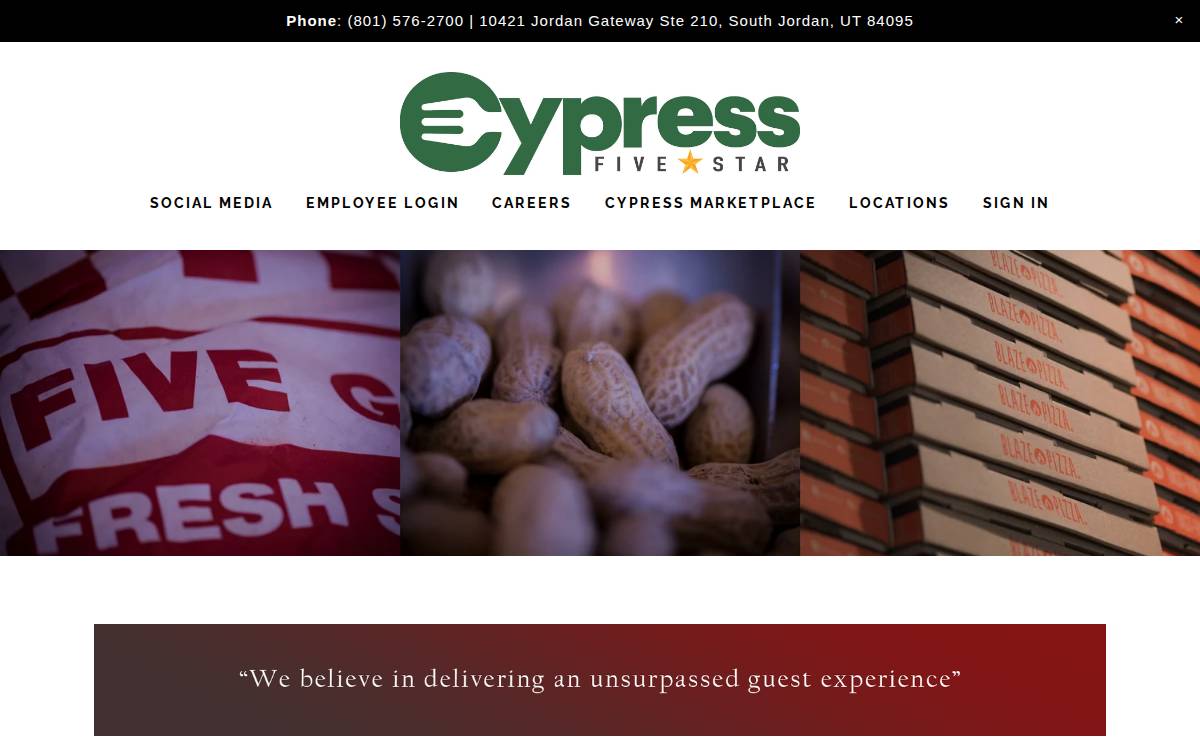 Cypressfivestar website preview
