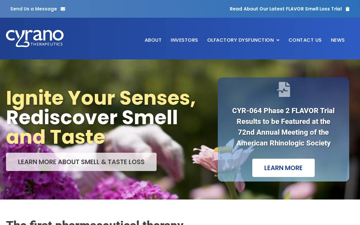 Cyrano Therateutics website preview