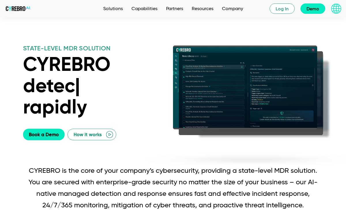 Cyrebro website preview