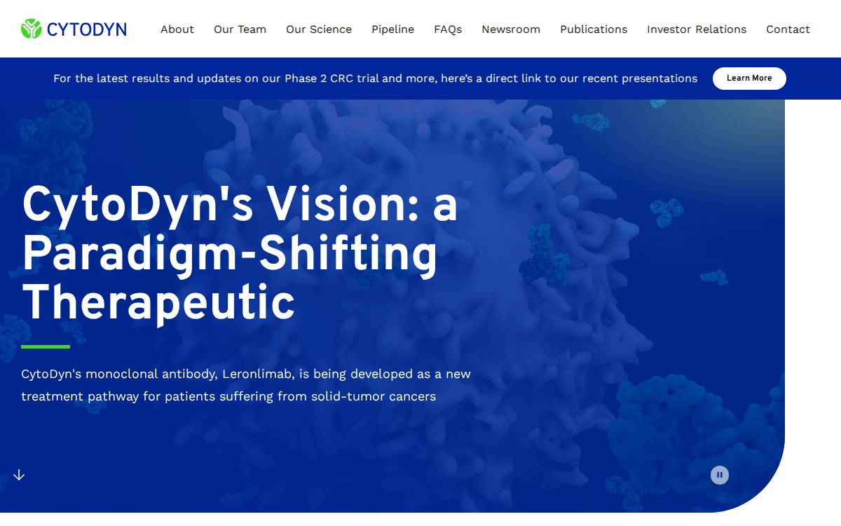 CytoDyn website preview