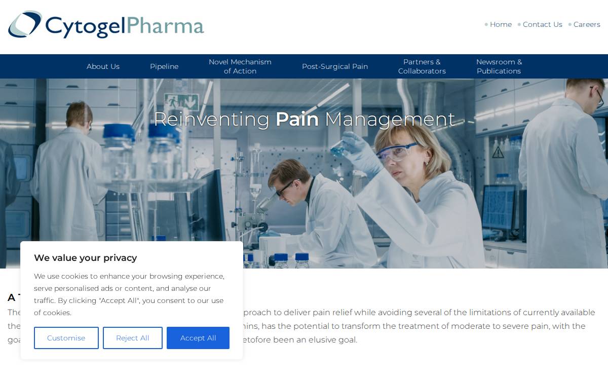 Cytogel Pharma website preview