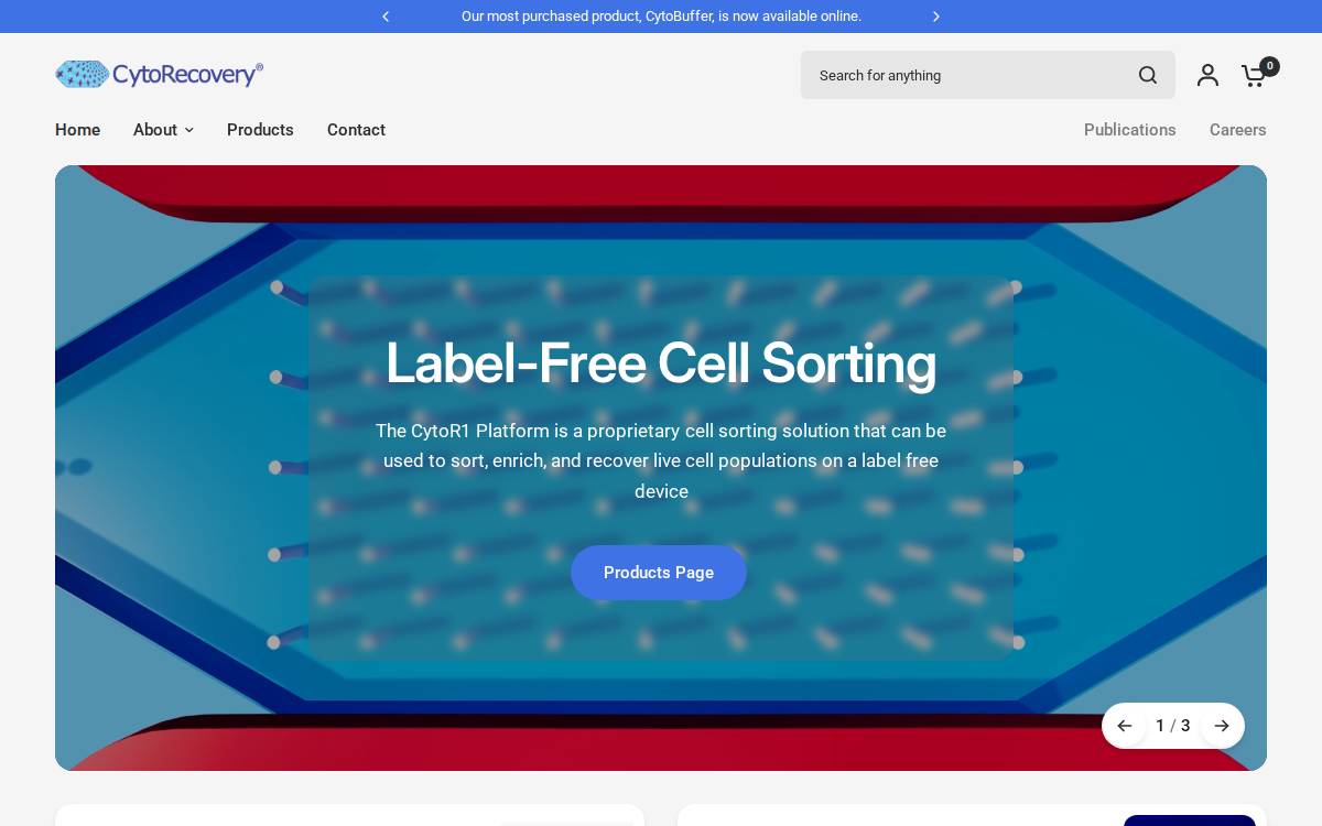 CytoRecovery website preview