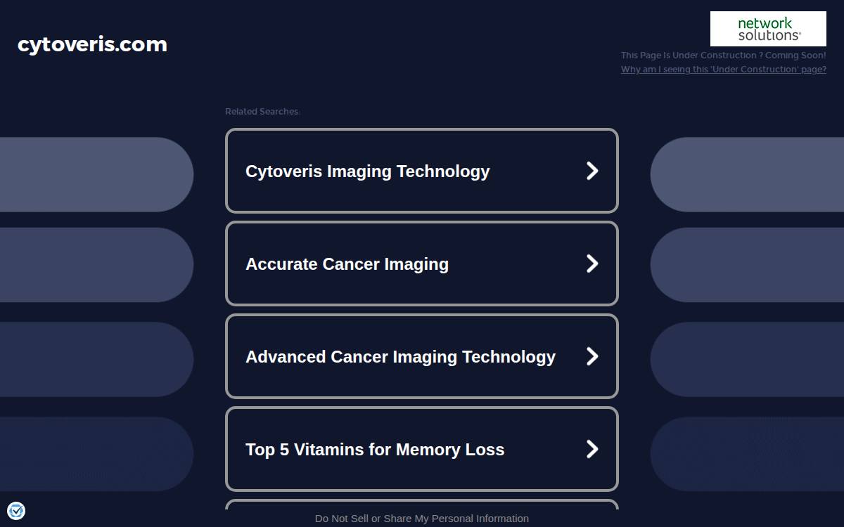 CytoVeris website preview