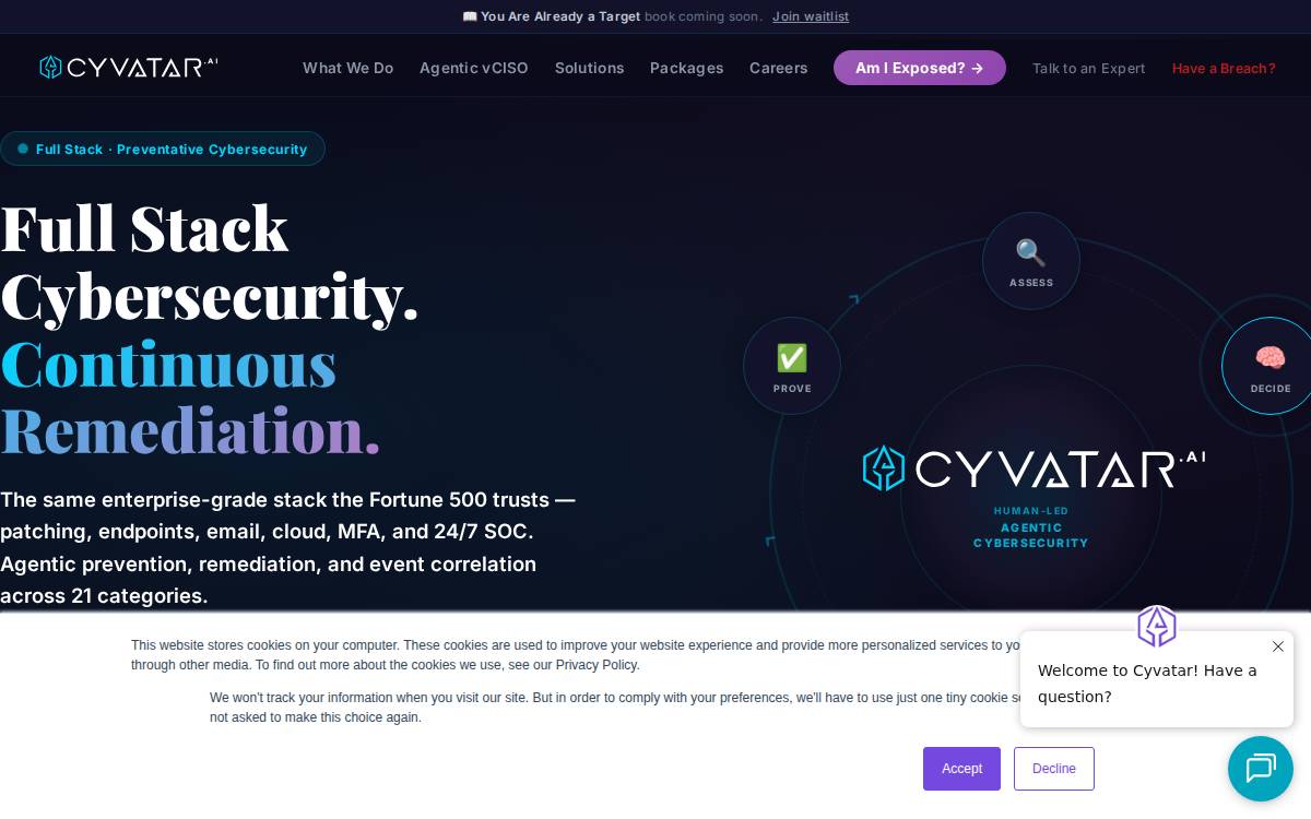 Cyvatar website preview