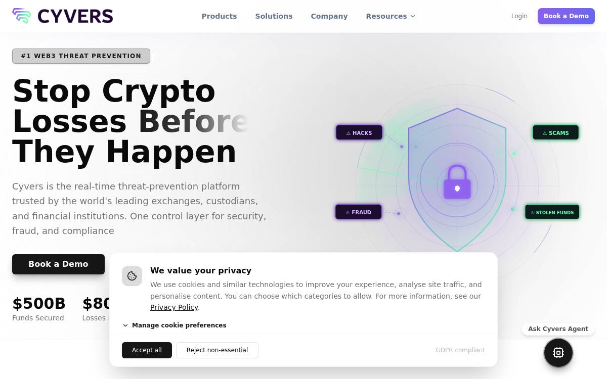 Cyvers website preview
