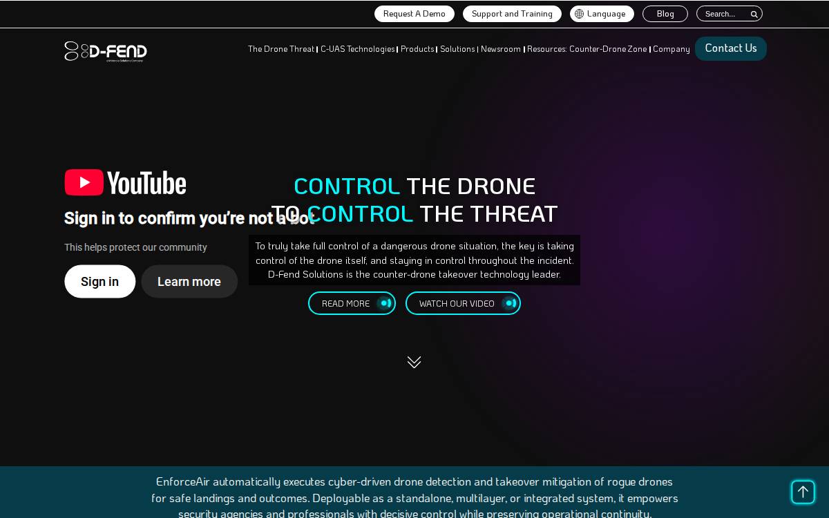 D-Fend Solutions website preview