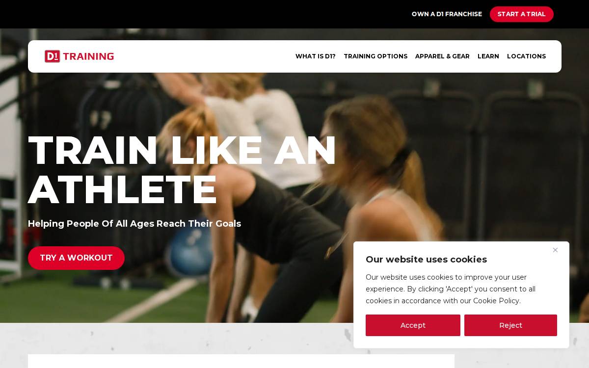 D1 Training website preview