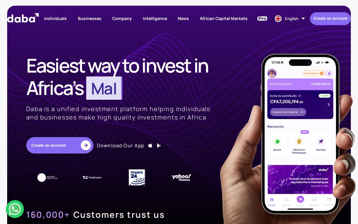 Daba Finance website preview